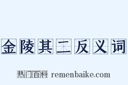 金陵其二反义词是什么意思的图片